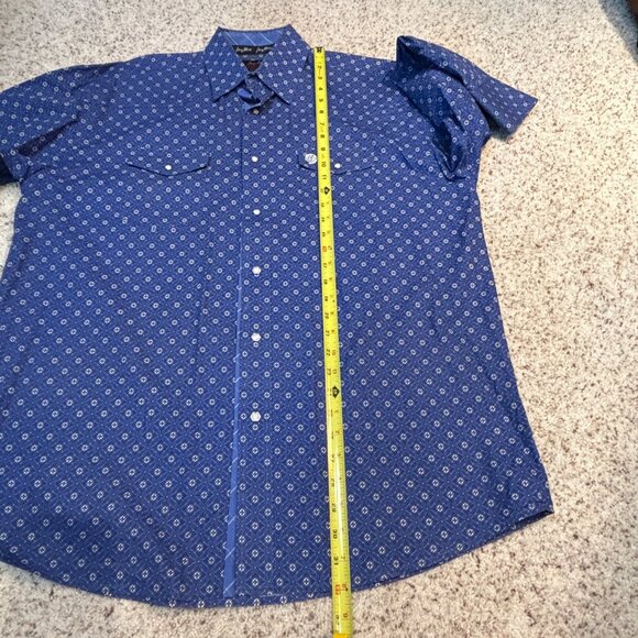 Wrangler George Strait Mens Troubadour Western Shirt Long Sleeve Blue Size Large - Picture 9 of 11
